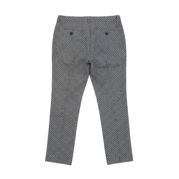 Theory Geometric Wool Blend Trousers Womens 10 Black White Workwear Career Pants - Picture 2 of 14
